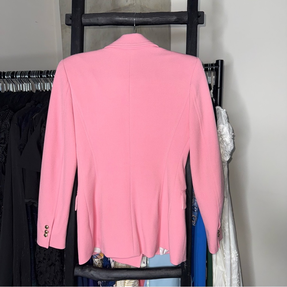 ZARA Double-Breasted Pink Crepe Blazer - Picture 13 of 17